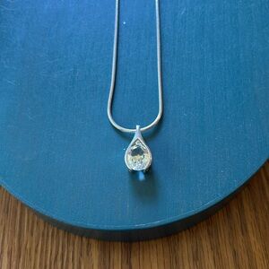 Sterling Silver CZ pendant marked HAN 925 and Chain